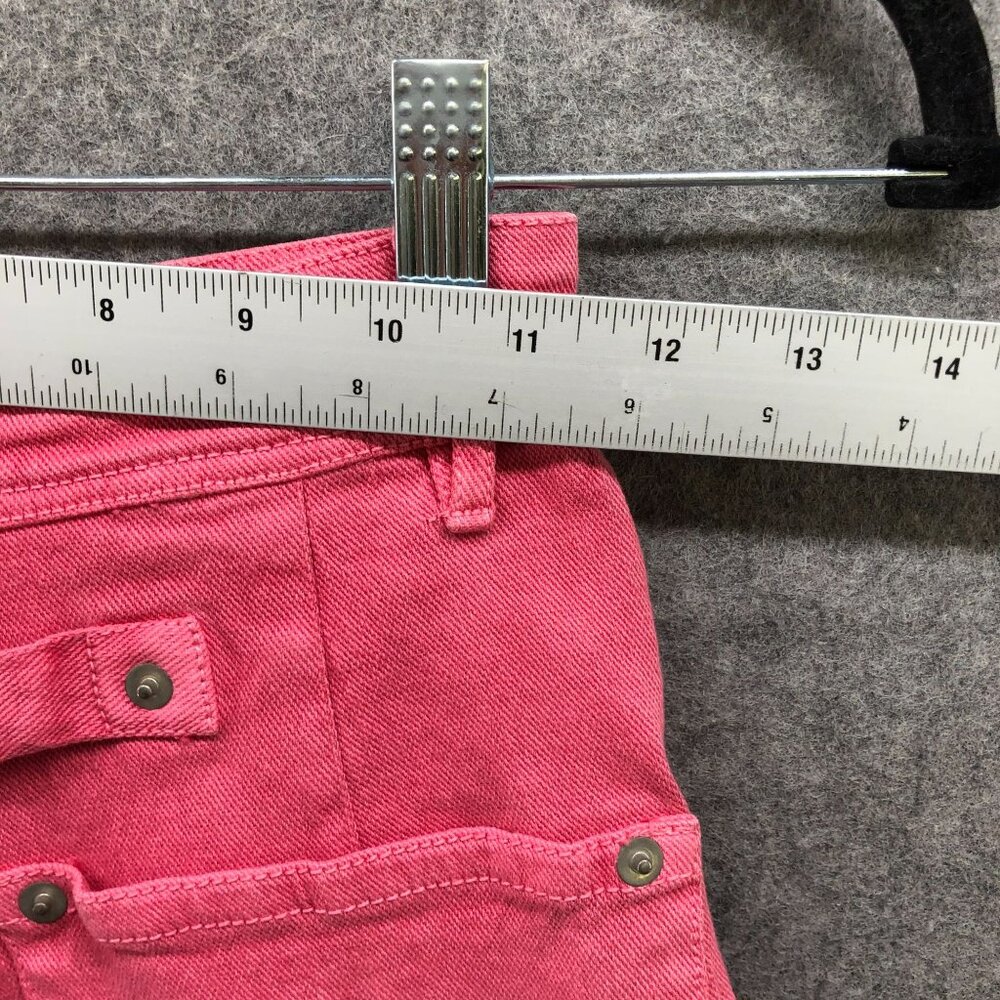 Free People FP One Peyton Midi Skirt Womens 0 Pink Denim Frayed A-Line - Picture 5 of 9